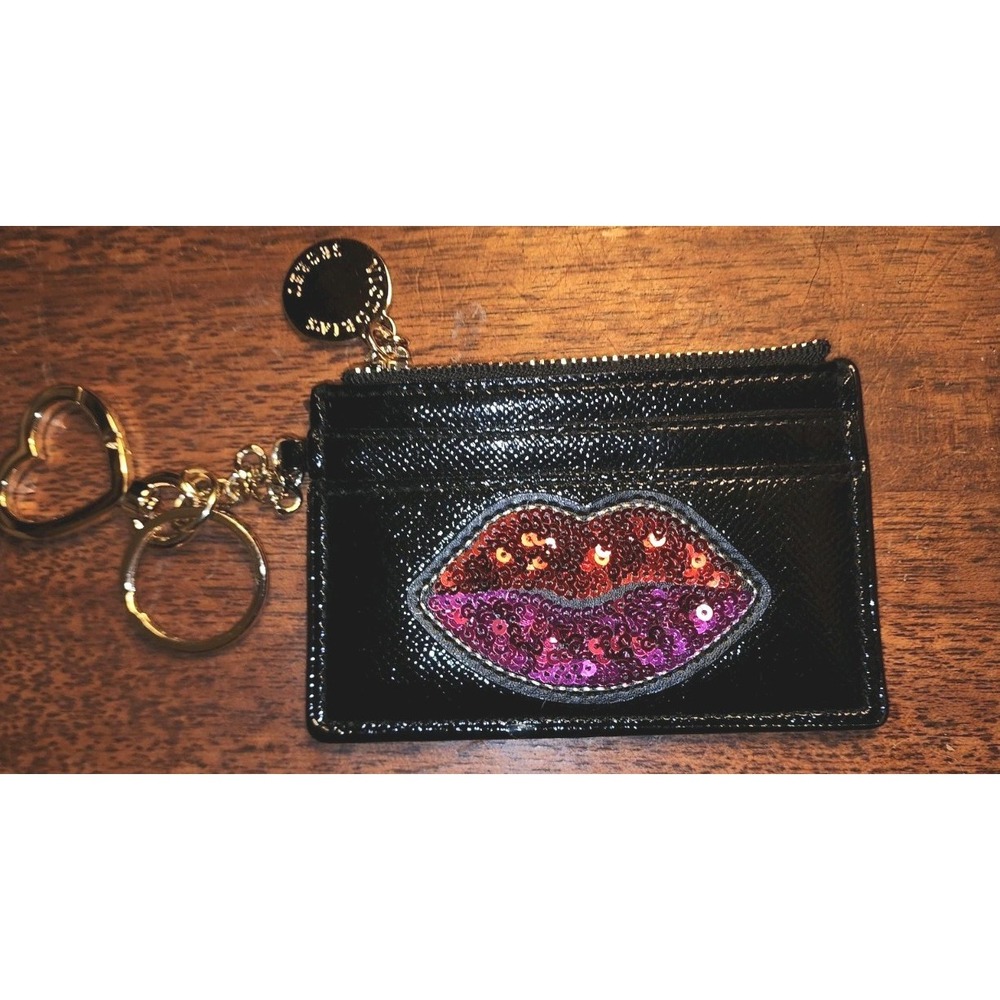 Victoria's Secret Runway Patch Ciry Card Case Keychain ID Holder Zip Wallet NWOT